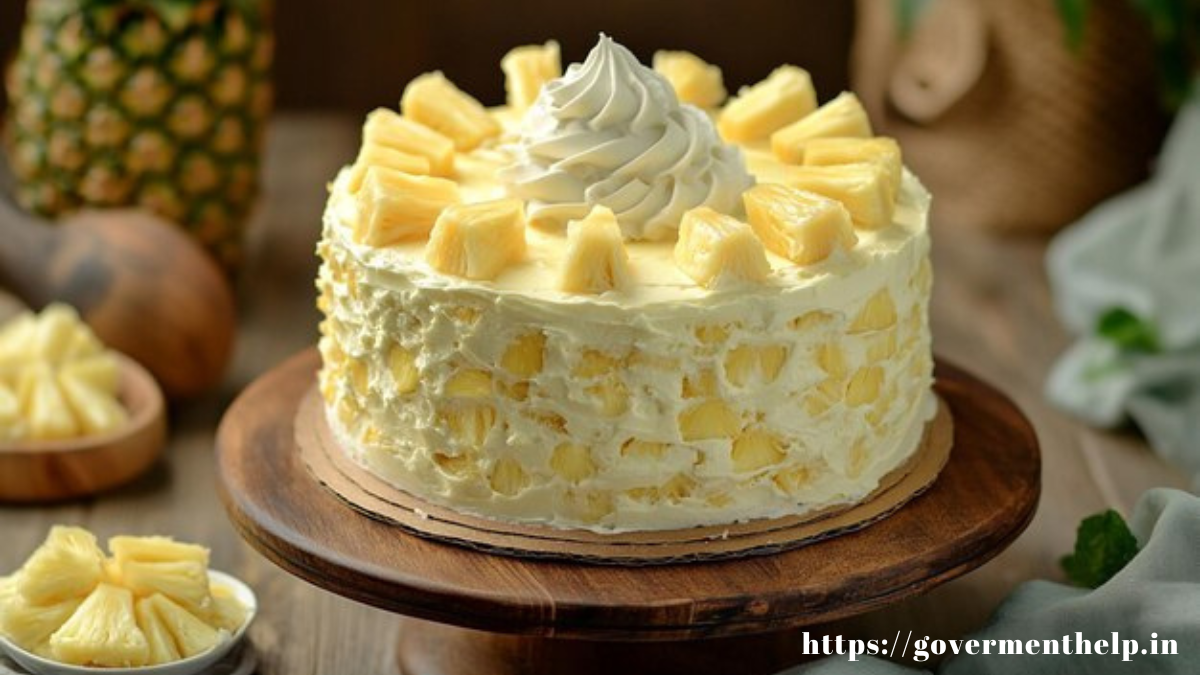 Eggless Pineapple Cake