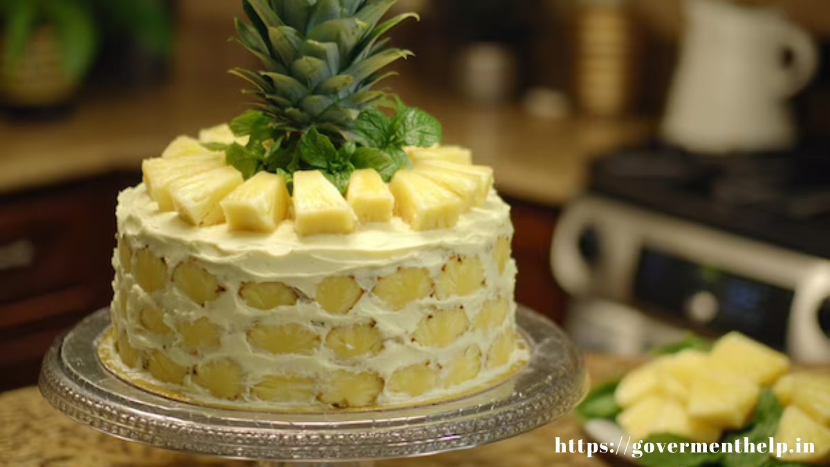 Eggless Pineapple Cake