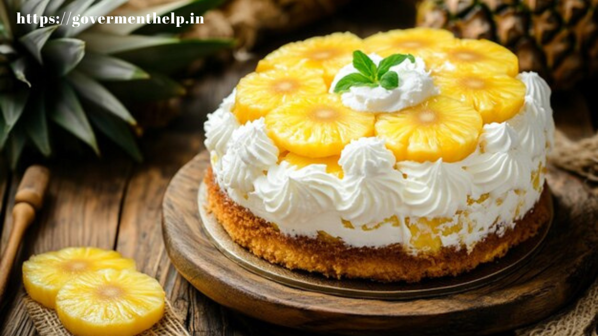 Eggless Pineapple Cake