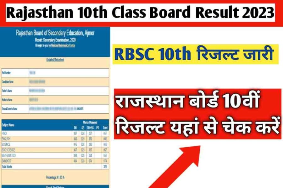 Rajasthan 10th Class Board Result