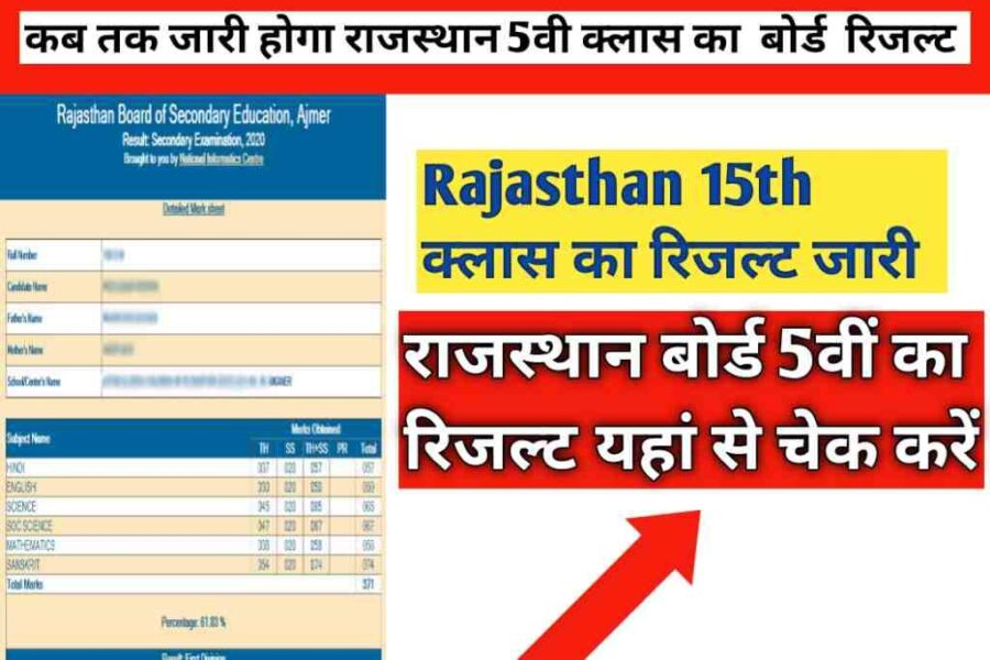 Rajasthan 5th Class Board Result