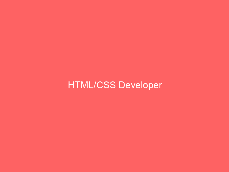HTML/CSS Developer - Goverment Help