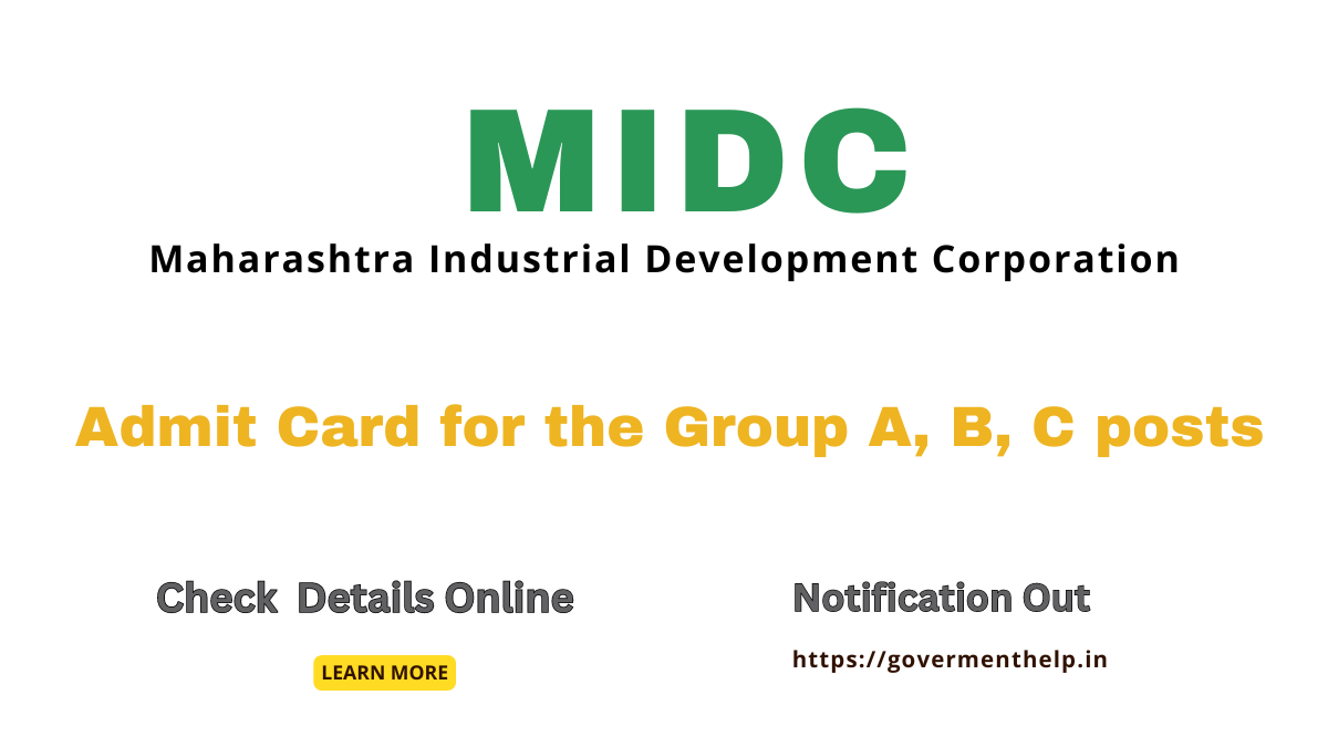 MIDC Admit Card 2024