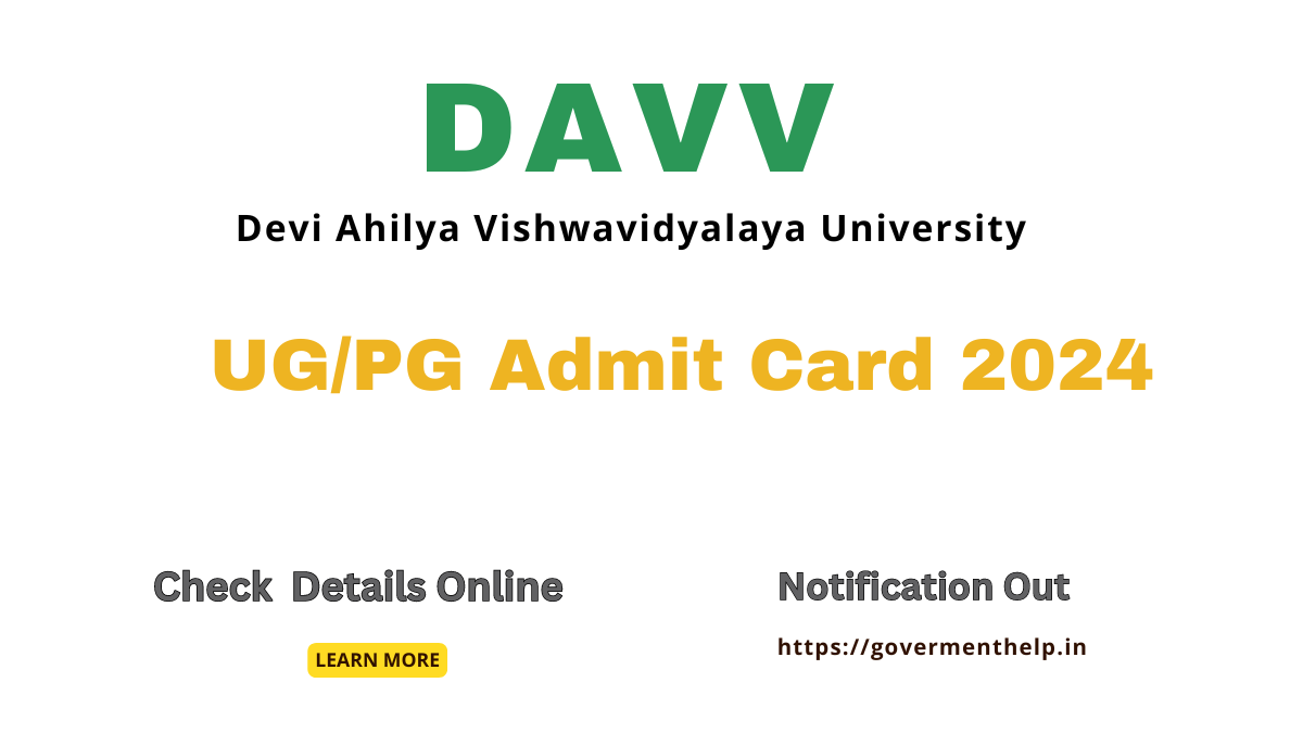 DAVV University UG / PG Admit Card 2024