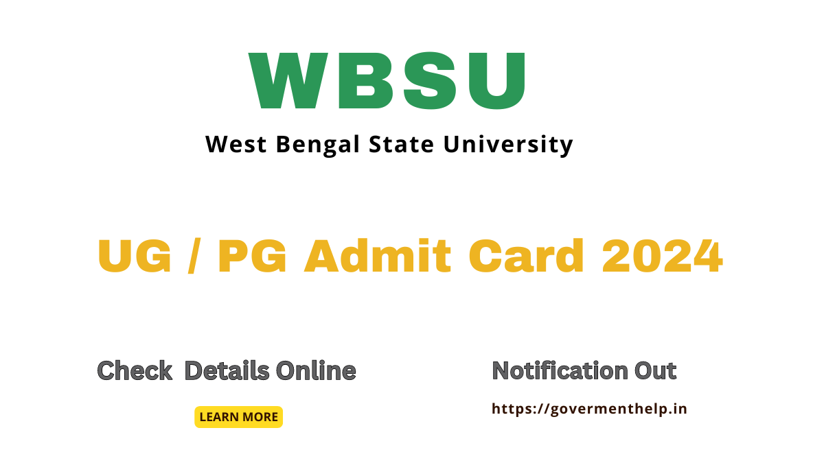 WBSU UG / PG Admit Card