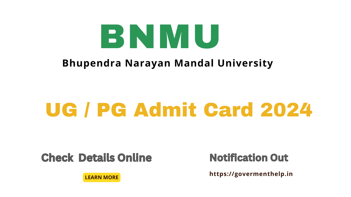 BNMU UG / PG Admit Card 2024