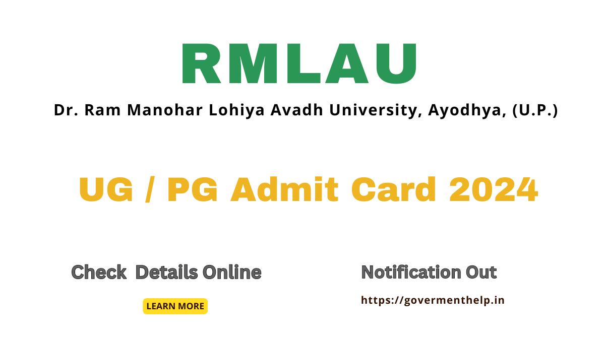 Dr RMLAU UG / PG Admit Card 2024