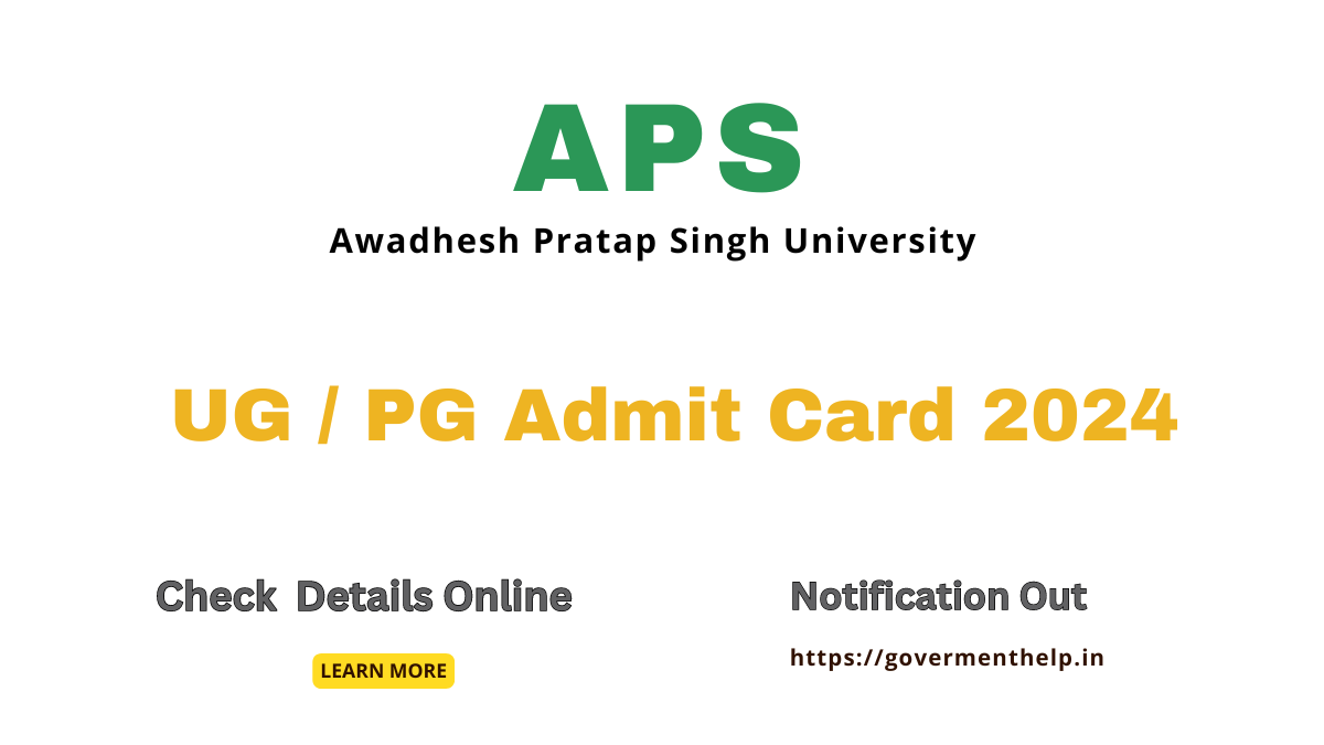 APS University UG / PG Admit Card 2024