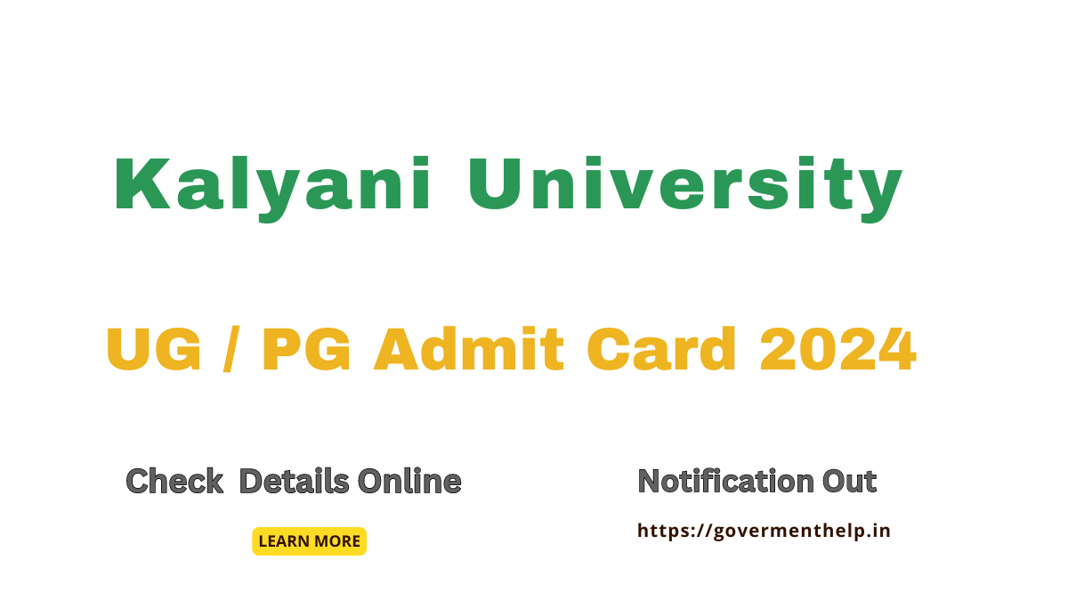 Kalyani University UG / PG Admit Card 2024