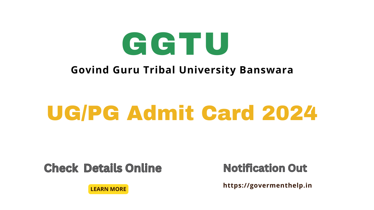 GGTU UG/PG Admit Card 2024