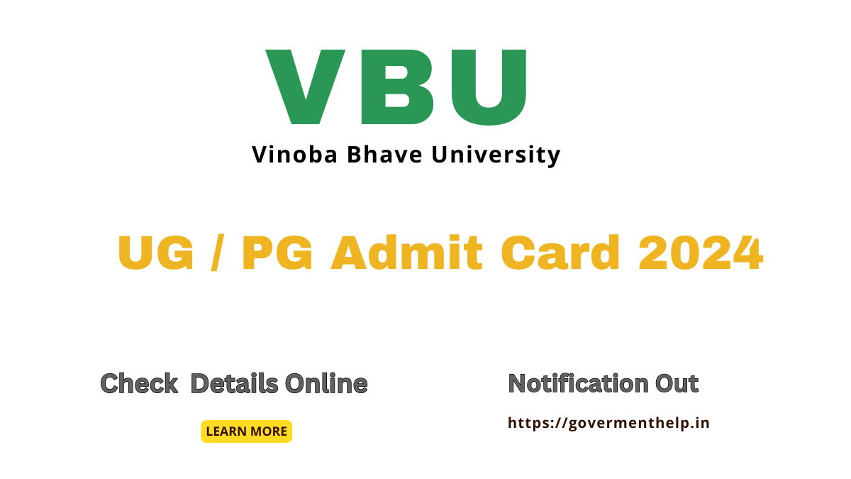 VBU UG / PG Admit Card 2024