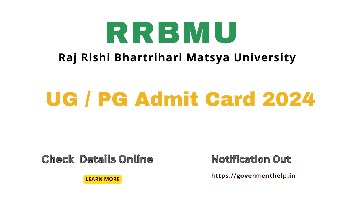 RRBMU UG / PG Admit Card 2024