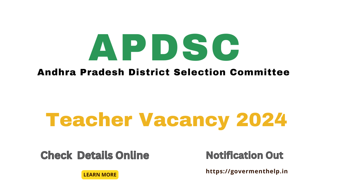 APDSC Teacher Recruitment 2024