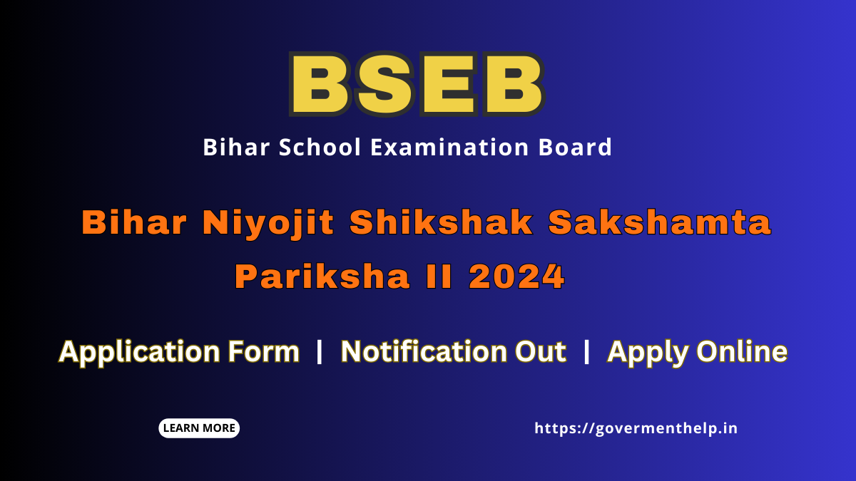 Bihar Niyojit Teacher Sakshamta Pariksha Form 2024