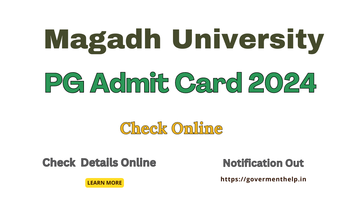 Magadh University PG Admit Card 2024