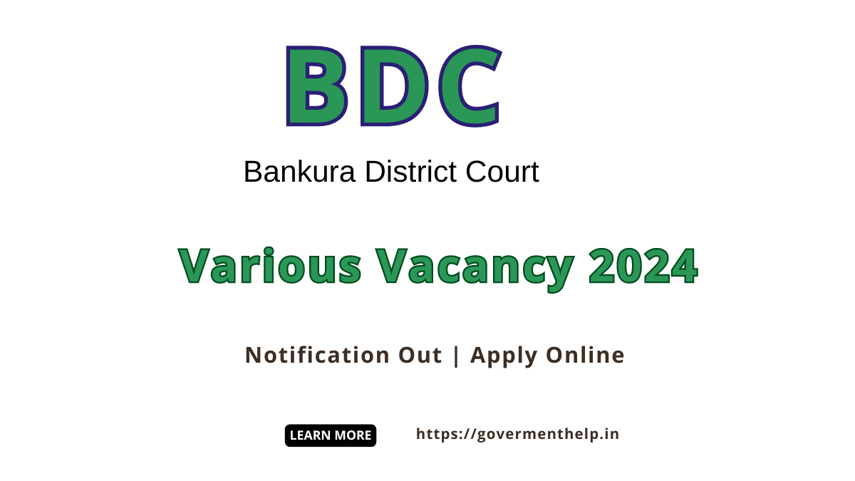 Bankura District Court Various Vacancy 2024