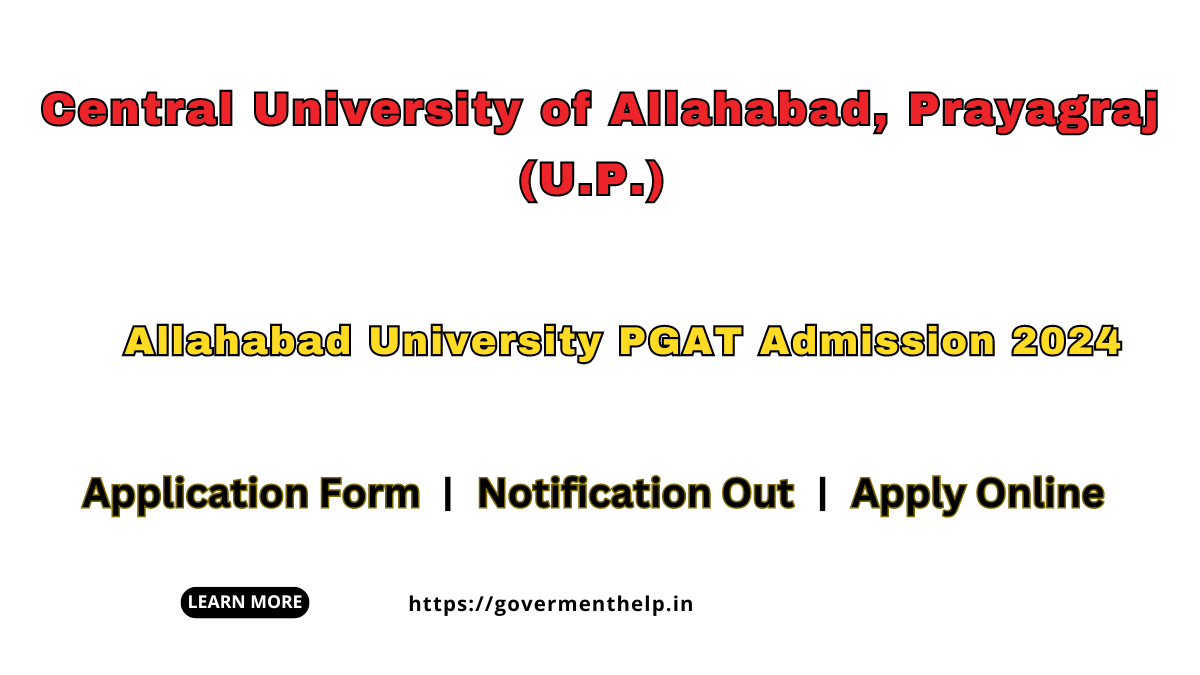 Allahabad University PGAT Admissions Form 2024