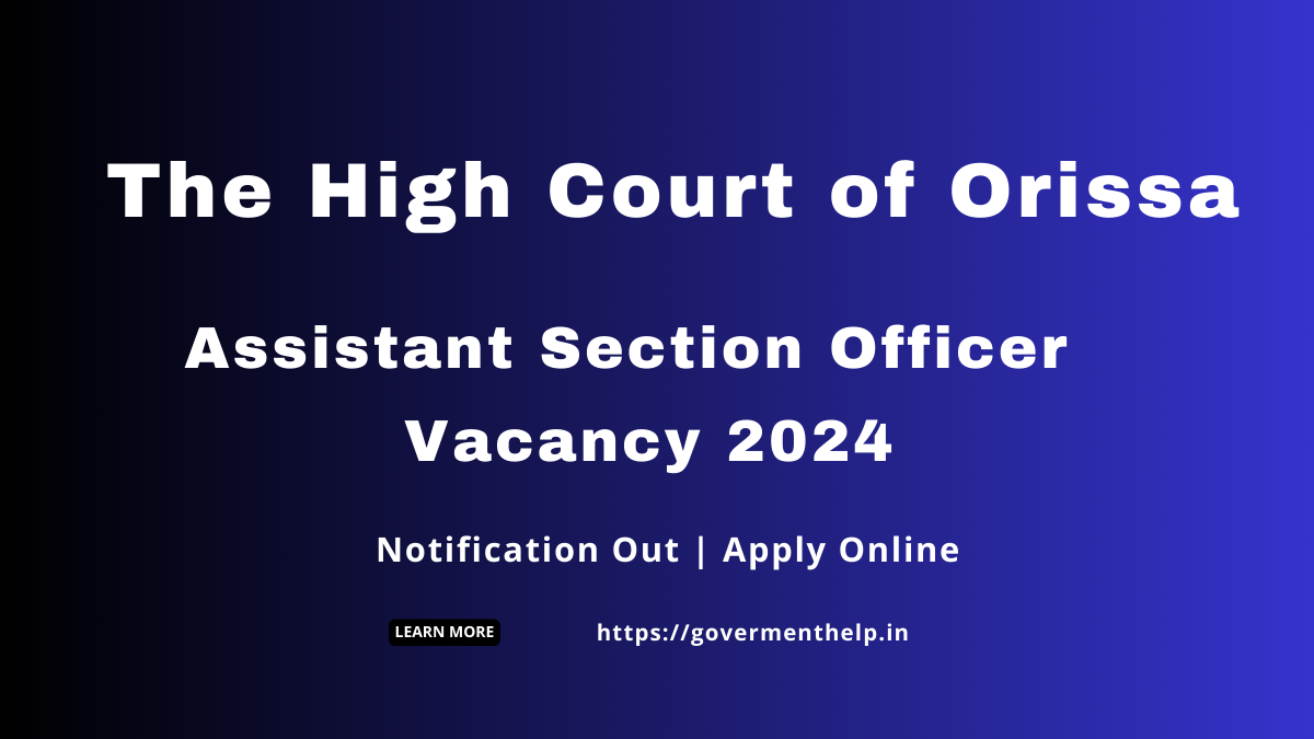 High Court of Orissa Vacancy 2024