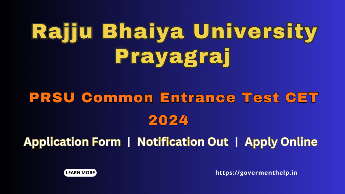 Rajju Bhaiya University PRSU CET Admission Form 2024