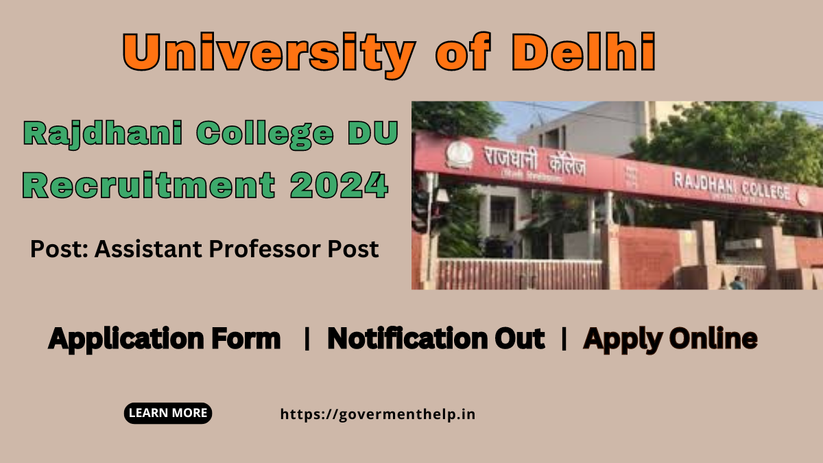 Rajdhani College DU Assistant Professor