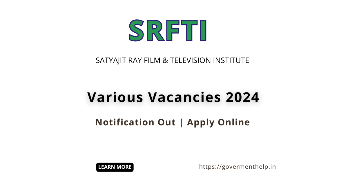 SRFTI Recruitment 2024