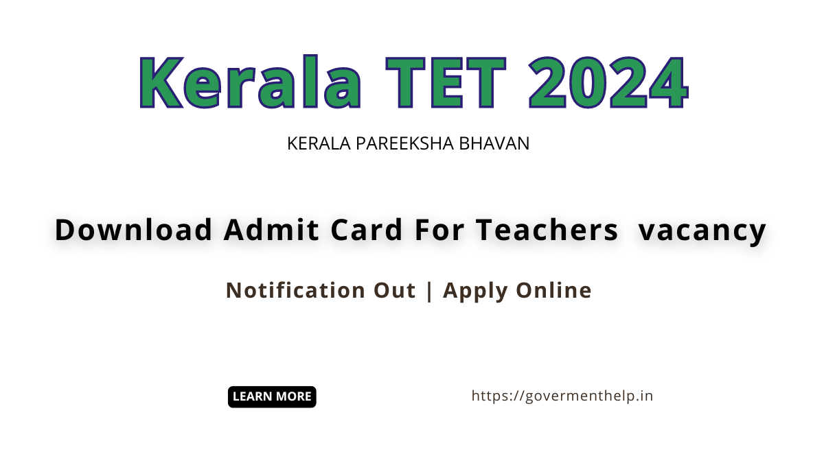 Kerala TET April Admit Card 2024