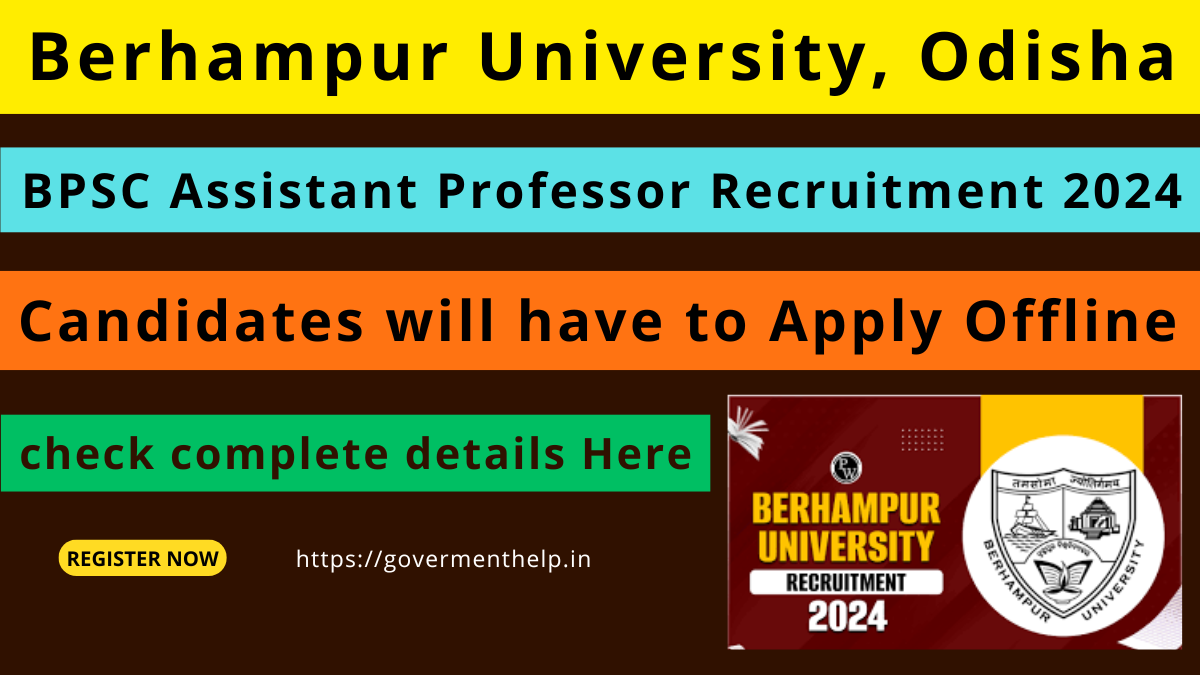 Berhampur University BPSC Assistant Professor Recruitment 2024