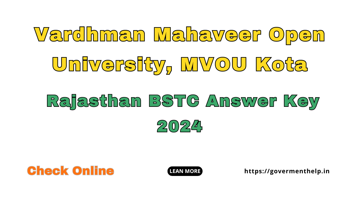 Rajasthan BSTC Answer Key 2024:Pre DELED Exam