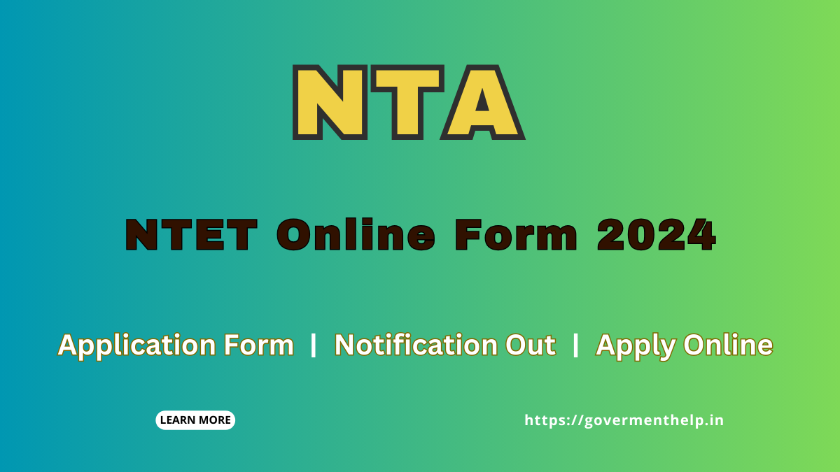 NTA NTET Online Form